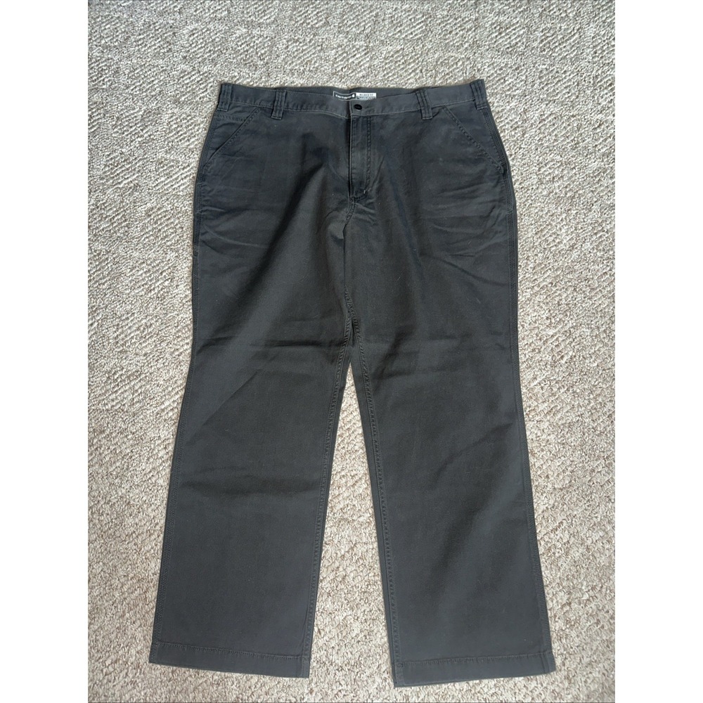 MENS Carhartt Rugged Flex Relaxed Fit Canvas 5 Pocket Gray Work Pant 42x30 EUC